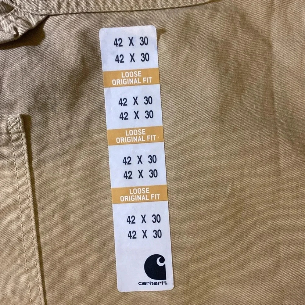 NWT Men’s Carhartt loose original fit jeans pants 42x30 canvas work dungaree - Picture 3 of 4